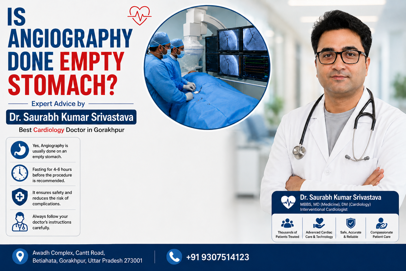 Is angiography done empty stomach